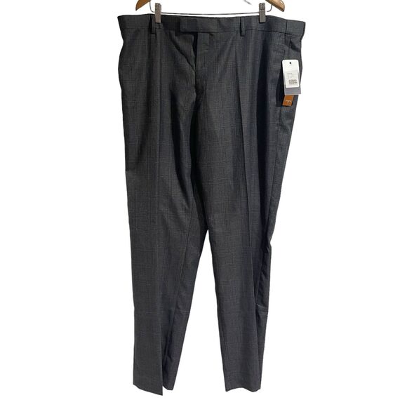 Johnny Bigg Trousers Style #J201DB200 Charcoal Size 42L Glen Plaid - Picture 1 of 8